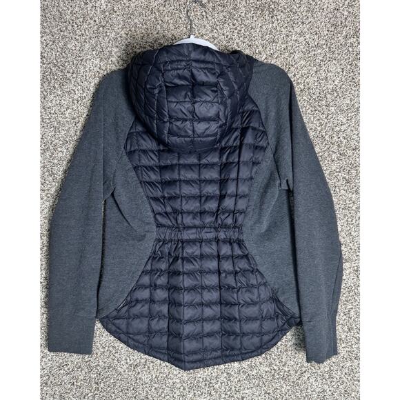 The North Face Womens ThermoBall Hybrid Hooded Black Gray Jacket Size Large Coat - Picture 3 of 10